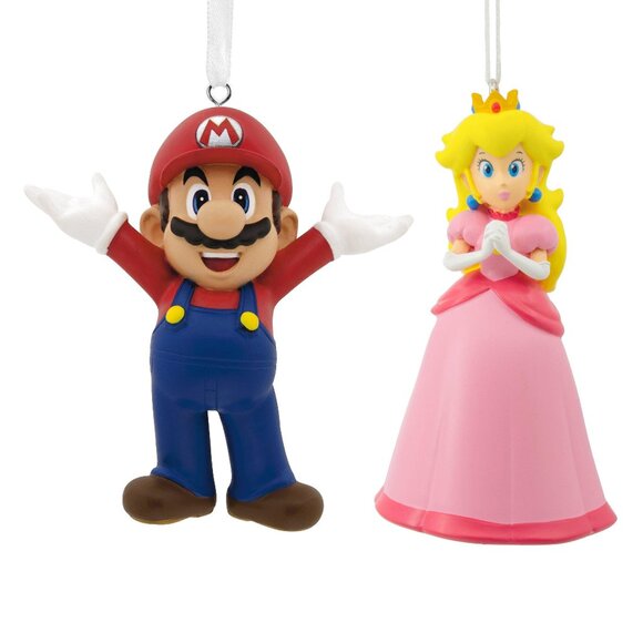 New! Super Mario Bros. Hallmark Christmas Ornament Set 2019 Nintendo Games - Picture 2 of 2